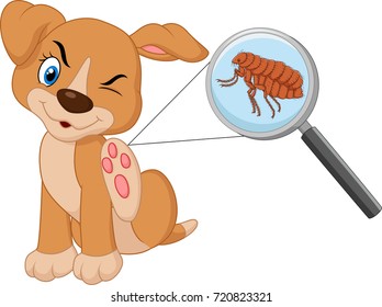Illustration of flea Infested Dog
