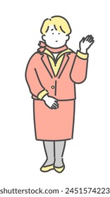 Illustration of a flight attendant giving guidance
