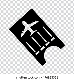 illustration of flight ticket with airplane