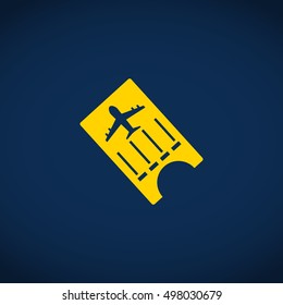illustration of flight ticket with airplane