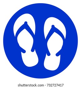 Illustration of flip flop blue circle icon