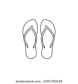 illustration of flip-flops, outline, coloring pages