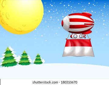 Illustration eines schwimmenden Ballons mit der Flagge von Monaco
