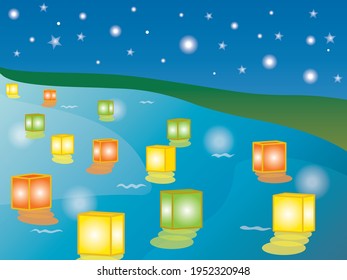 Illustration des Schwebens von Signalleuchten unter dem Sternenhimmel