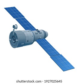 illustration of the floating orbital station the in outer space