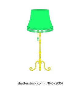 illustration floor lamp green isolated, for decoration