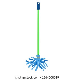 Illustration with floor mop isolated on white background. Household chores. Cleaning service concept.