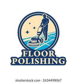 illustration floor polishing logo badge color