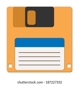 Illustration floppy disc icon for computer data storage. Vector. 