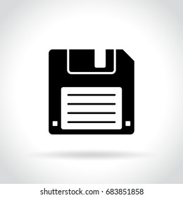 Illustration of floppy disc icon on white background