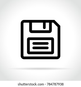 Illustration of floppy disk icon on white background