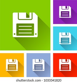 Illustration of floppy disk icons with shadow