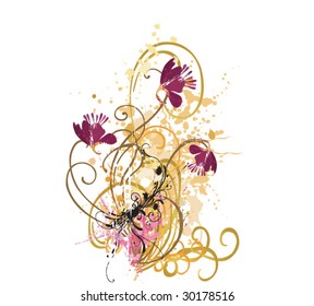 Illustration of a floral background