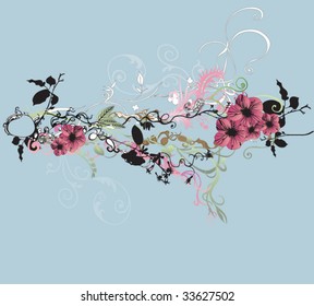 Illustration of a floral background