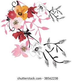 Illustration of a floral background