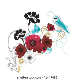 Illustration of a floral background