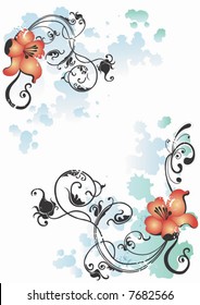Illustration of a floral background