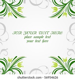 Illustration floral background card for design - vector