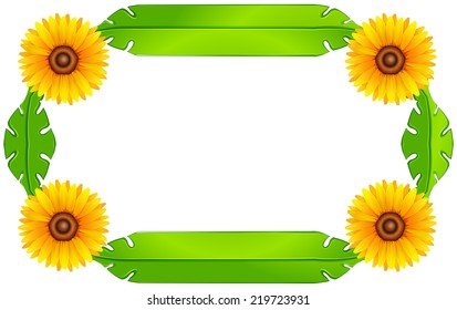 Illustration of a floral border design on a white background 