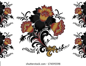Illustration of floral branch background isolated