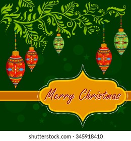 illustration of floral Christmas holiday background