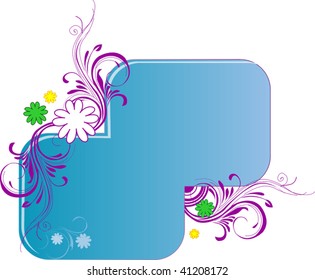 Illustration of floral design with border	