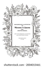 Illustration of floral for design frame