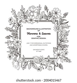 Ilustración del marco floral para el diseño