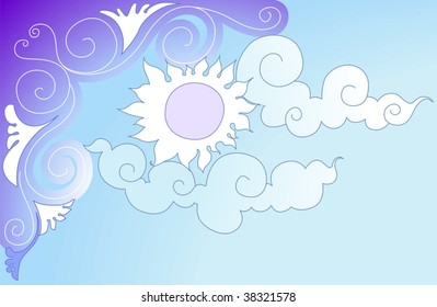 Illustration of floral design on blue colour background	