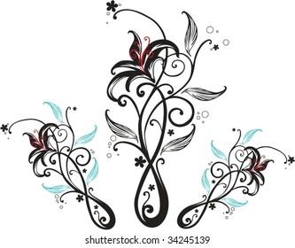 illustration of a floral design on white