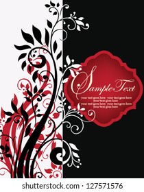 illustration with floral elements and place for text