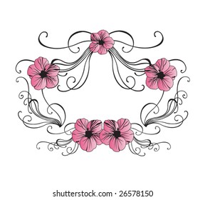 Illustration of a floral frame