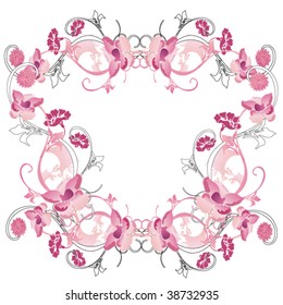 Illustration of a floral frame