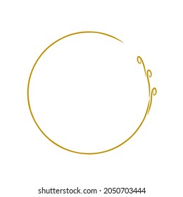 Illustration of floral frame, circle golden luxury, round vintage on white background vector 