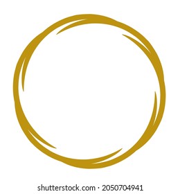 Illustration of floral frame, circle golden luxury, round vintage on white background vector 