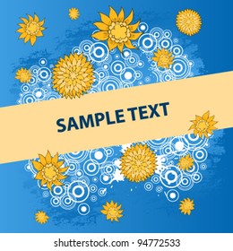 Illustration of floral frame with copy space