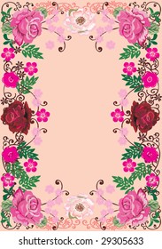 illustration with floral frame decoration