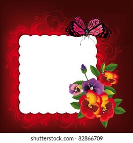 illustration with floral frame decoration