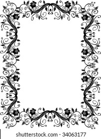 Beautiful Floral Frame Vector Illustration Stock Vector (Royalty Free ...