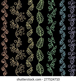 Illustration of floral hand drawn zentangles - seamless pattern