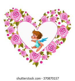Illustration of floral heart in a vector