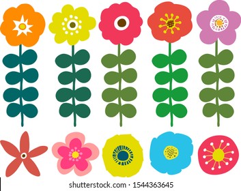 Illustration of floral .  floral icon set .