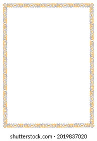 Illustration of floral ornament frame for certificate design, border design, diploma design