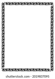 Illustration of floral ornament frame for certificate design, border design, diploma design