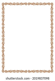 Illustration of floral ornament frame for certificate design, border design, diploma design