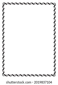 Illustration of floral ornament frame for certificate design, border design, diploma design