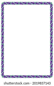 Illustration of floral ornament frame for certificate design, border design, diploma design