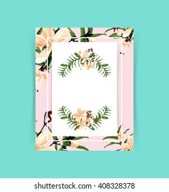  Illustration of  floral  pattern card
