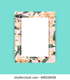  Illustration of  floral  pattern card