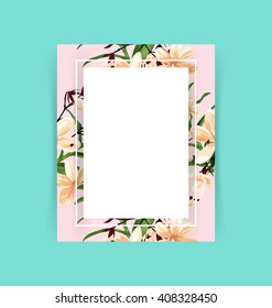  Illustration of  floral  pattern card